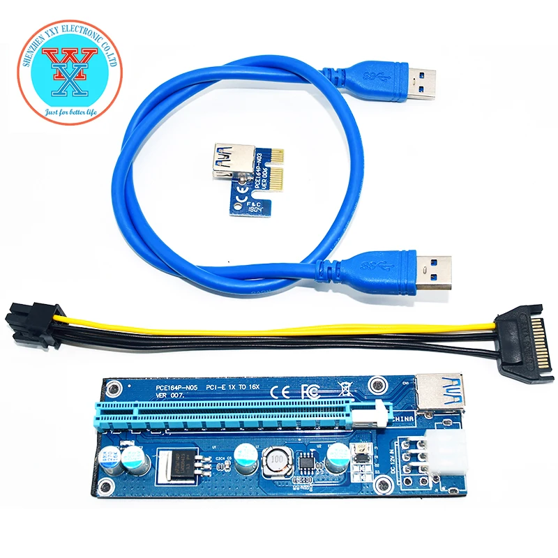 007 Bitcoin Mining установок pci-e 1x к 16x 6PIN PCIe отладки стояк