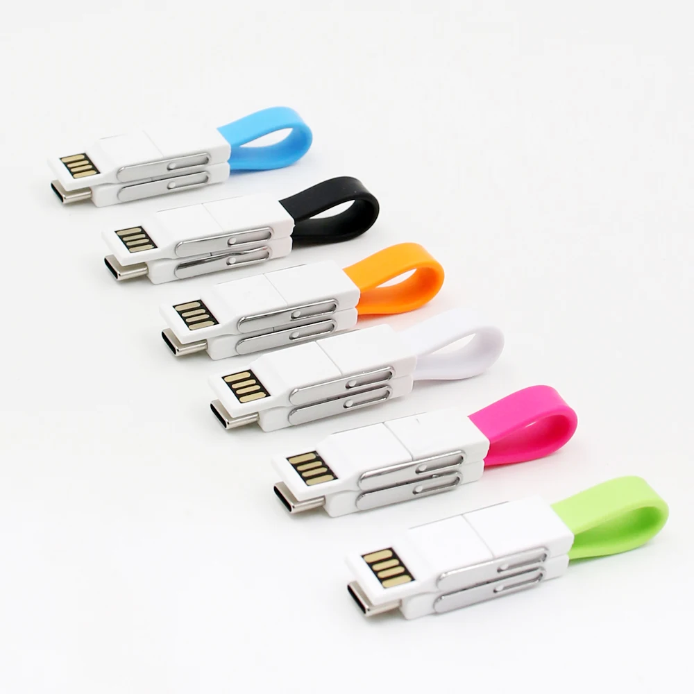 2021 New Amazon best selling OTG 4in1 keychain usb cable for iPhone + Micro usb + USB C, magnetic 4 in 1 keychain charging cable