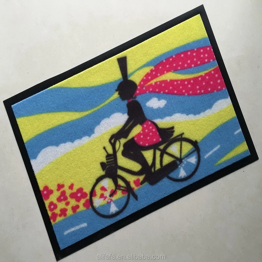 Custom Logo Printed rubber floor outdoor mat