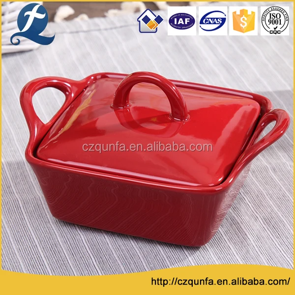 Красочные четыре слоя ручка керамическая посуда противень с крышками