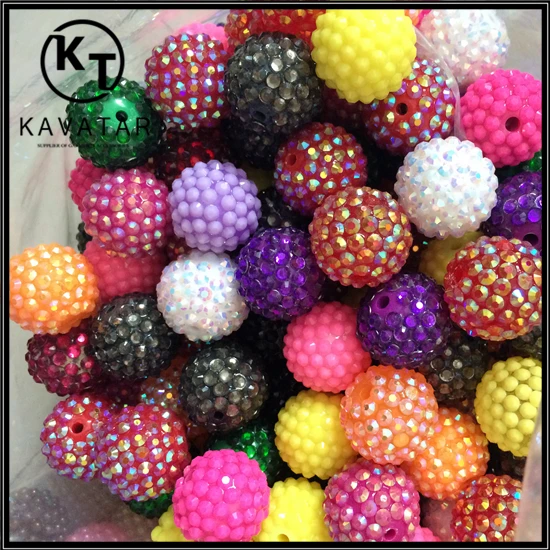 коренастый смешанных красочные цвета смолы бисер горный хрусталь. ювелирные изделия ожерелье шарик шарики