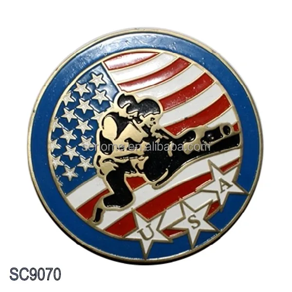 Custom Desgin Antique Brass Round Alaska Zinc Alloy Metal Soft Enamel Commemorative Challenge Coin