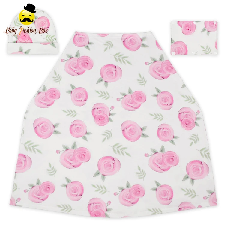 Фея розового цвета с цветочным принтом; Эластичные ткань одежды для малышей из 3 предметов: детское автомобильное кресло коляска крышка расположен в городе Walker