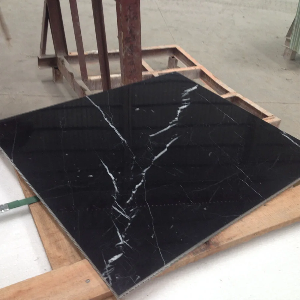 Cheap Black Marble With White Veins Floor Tile Price