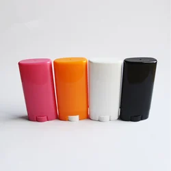 Оптовая продажа, пустая твердая дезодорирующая трубка, черный, белый пустой плоский овальный дезодорант, контейнер для палочек 15 г