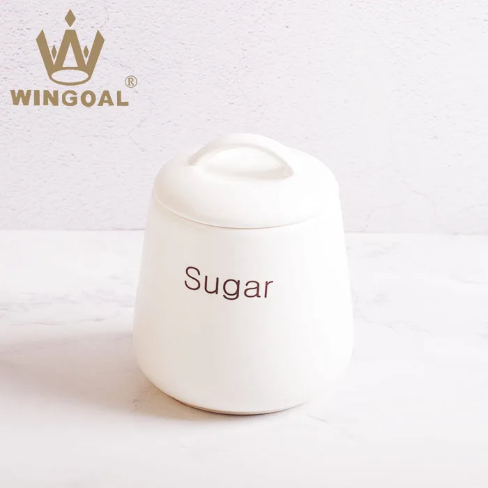 Ceramic Seasoning Pot Kitchen Canisters Set Jar with Lid