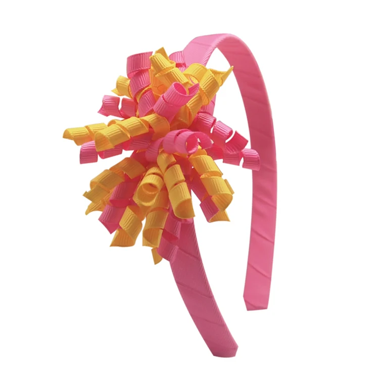 Wholesale hair Bow Fashion Hair Accessories Beautiful Bow Hairband Girls Headbands Curly Ribbon Bow Headband Hairband