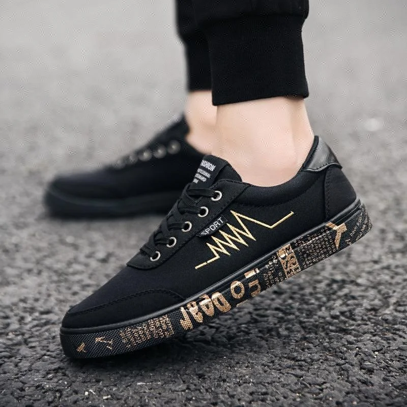 
shoes 2019 men casual shoes black canvas shoes and sneakers 