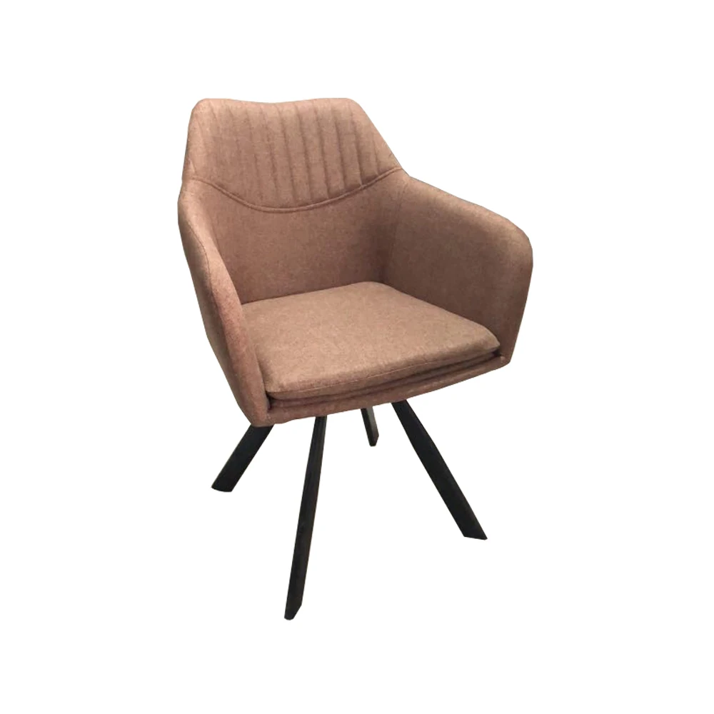 Nordic Design Manufacturer Modern Metal Upholstered Armchair Home Dining Chair