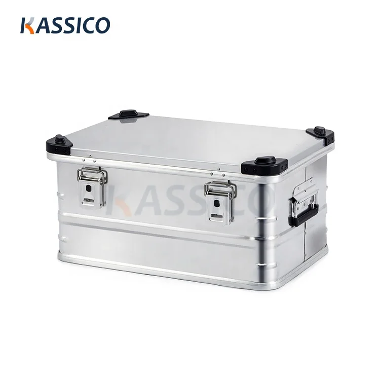 KASSICO Waterproof metal aluminum storage transport case box for carry & stackable