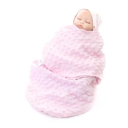 Wholesale Soft Organic Cotton Muslin Baby Swaddle Blanket Quality Winter Floral Plain Knitted Embossed
