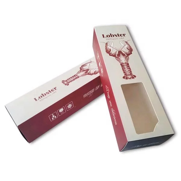 China factory custom print waterproof/waxed seafood food box,frozen fish shrimp box,lobster box with pvc window