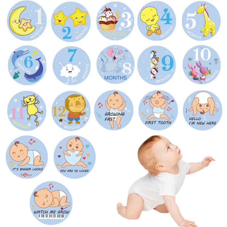  Новый дизайн 2019 наклейка для новорожденных милый живот пупок оптовая продажа прекрасный ребенок месячные наклейки