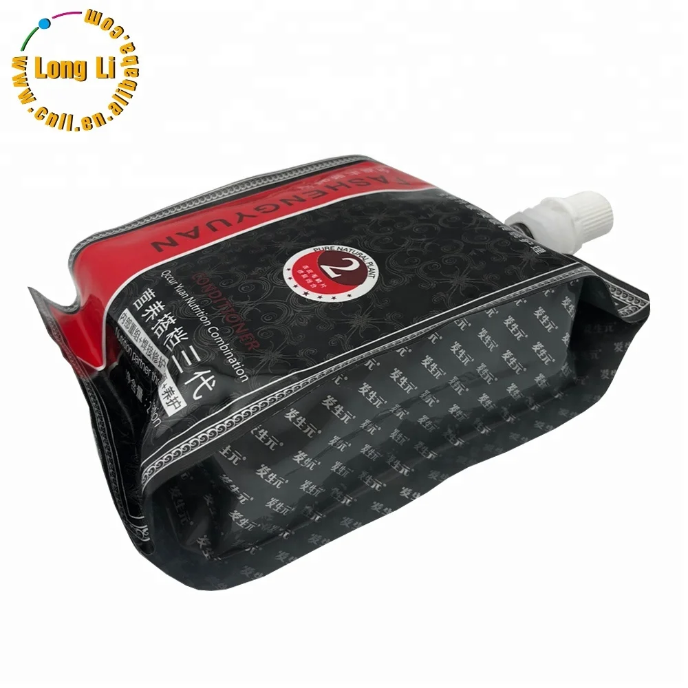 Custom Aluminium foil Eight side 280ml Hair Dye Gel Spout Bag Doypack Reusable Spout Pouch