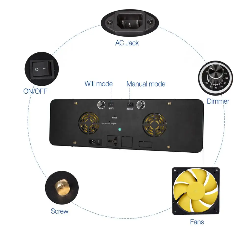 2019 Newest 165W WiFi Control LED Aquarium Light for Coral Reef Fish Tank