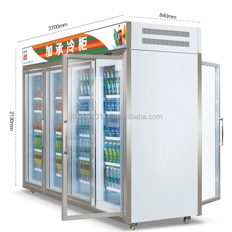 Jiacheng front and rear open used beverage cooler, pepsi upright cooler, convenience store cold drink refrigerator and freezer