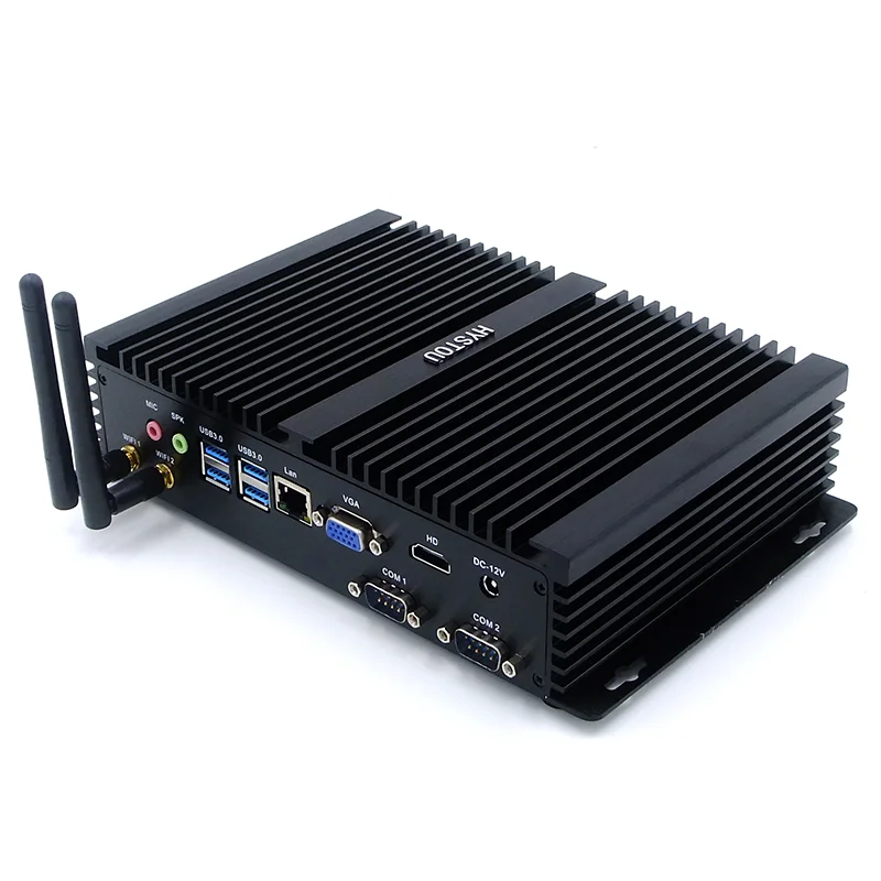 Small Fanless Mini Itx Computer Intel Core i5 4200U Barebone System with Dual Lan Desktops 4K Gamer Pc