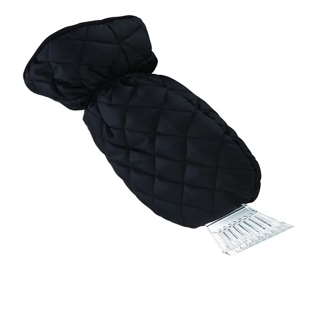 Ice scraper with black small dimand pattern mitt for car windshield