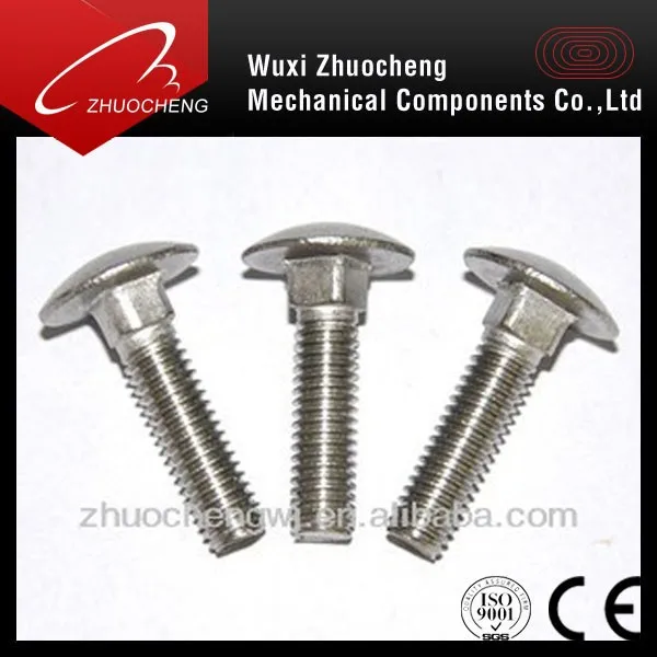 A2 A4 stainless steel 304 316 DIN 603 carriage bolts with ISO certification