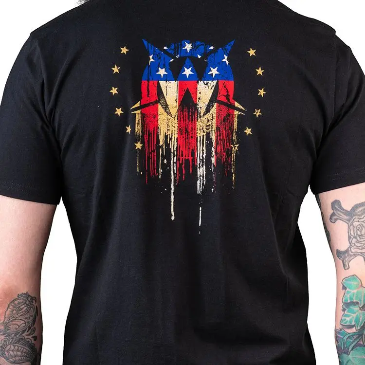 
2020 Europe Style Vogue Letter Printed american skull t shirt for men Punk Style 