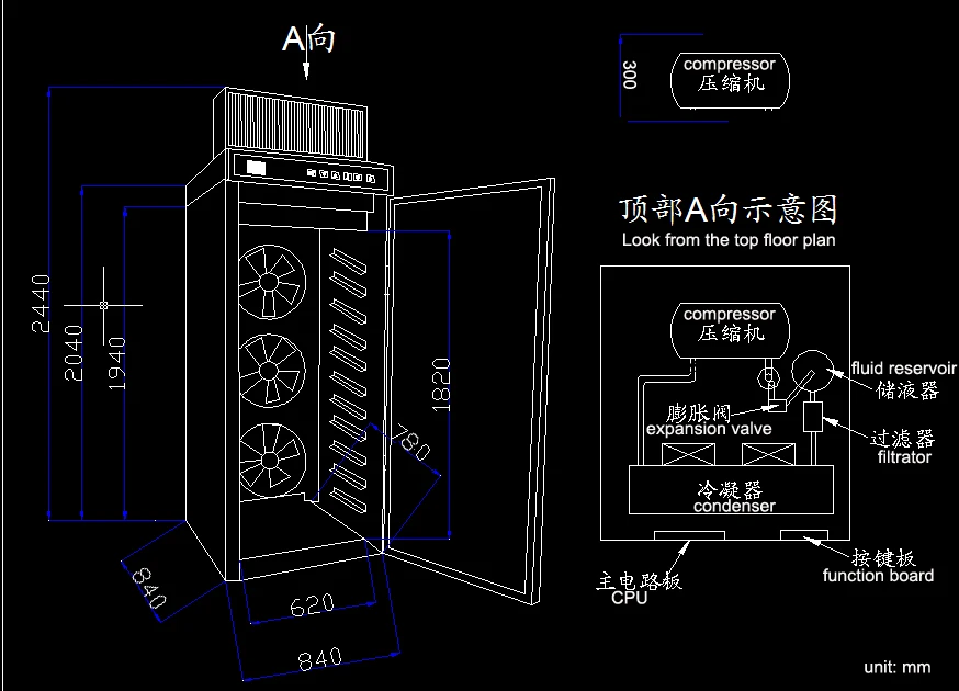 Blast Freezer Cold Deep Frozen Rapid freezing stainless steel