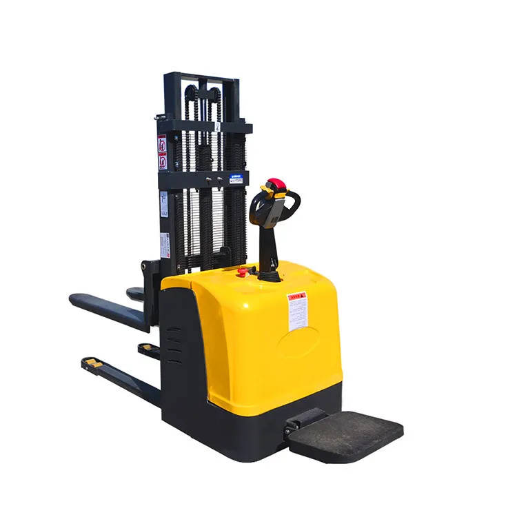 1.5 ton stacker electric price forklift truck hydraulic stacker pallet for hot sale Standing and driving full electric stacker