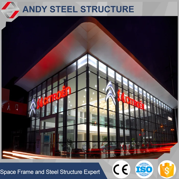 Modern Designed Prefabricated Light Weight Steel Structure Car Showroom Car Exhibition Hall
