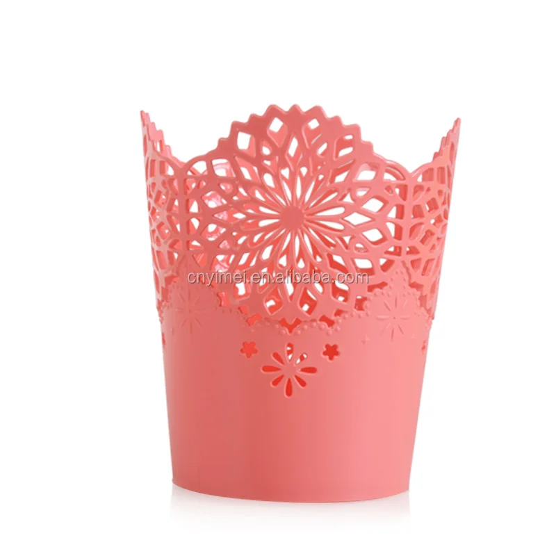 emc office plastic flower design desktop decor Decor sundries storage basket