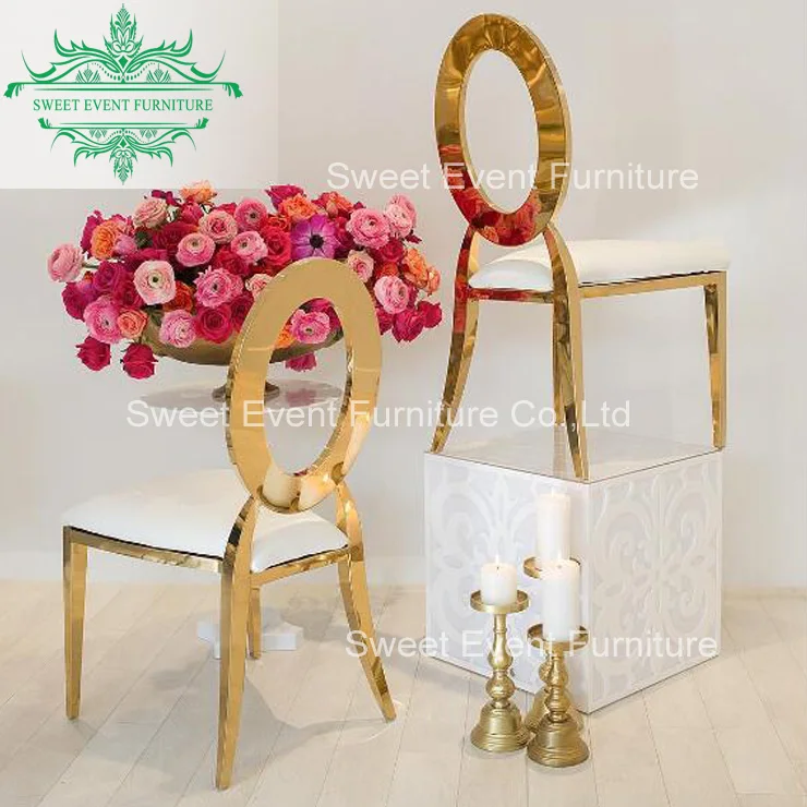 Sweet foshan furniture oval back stainless steel hotel banquet chair