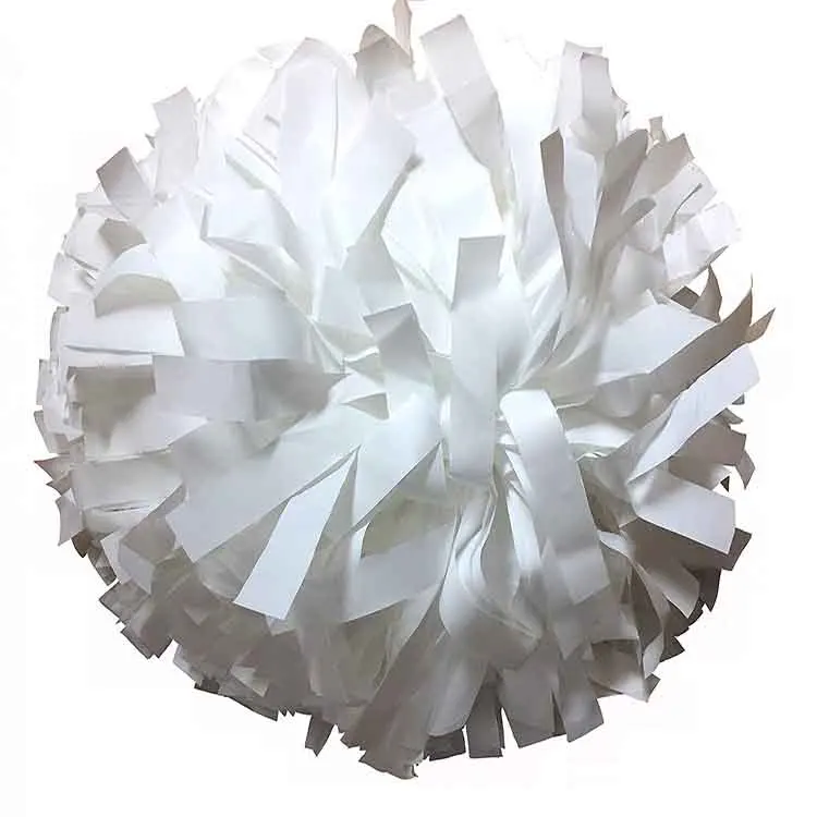 6 inch Cheerleading Pom Sports Dance Cheer metallic white Pom Pom for Sports Team Spirit Cheering