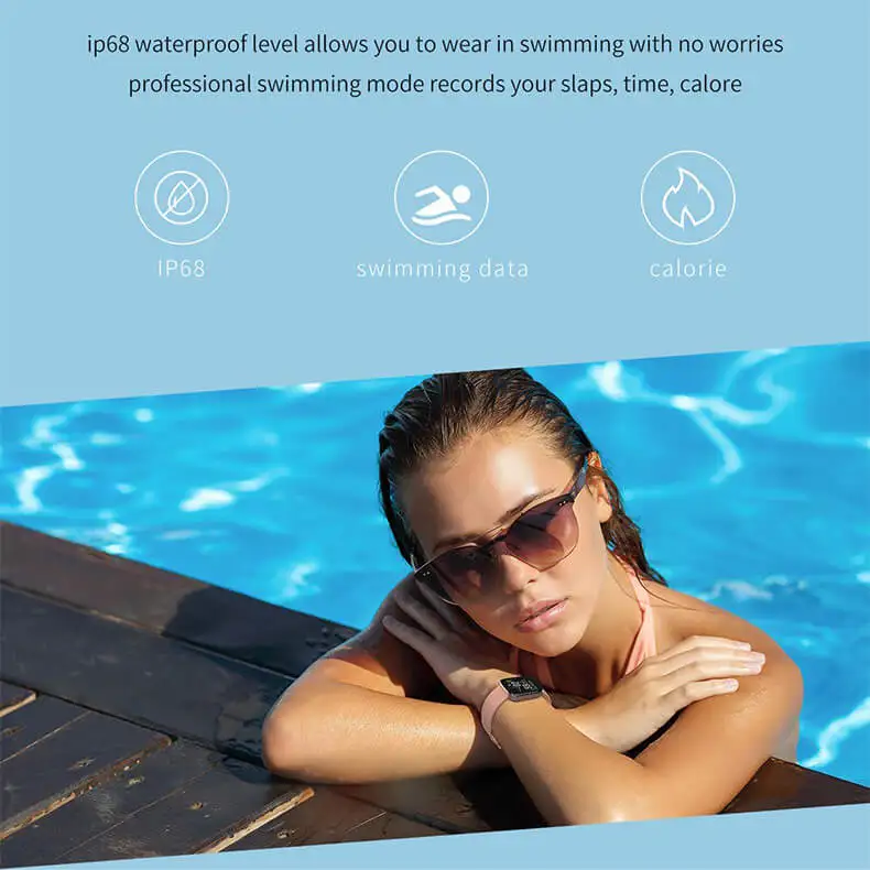 
New Arrival 30 Days Standby IP68 Waterproof Swimming Health Care Smart Watch Fitness 