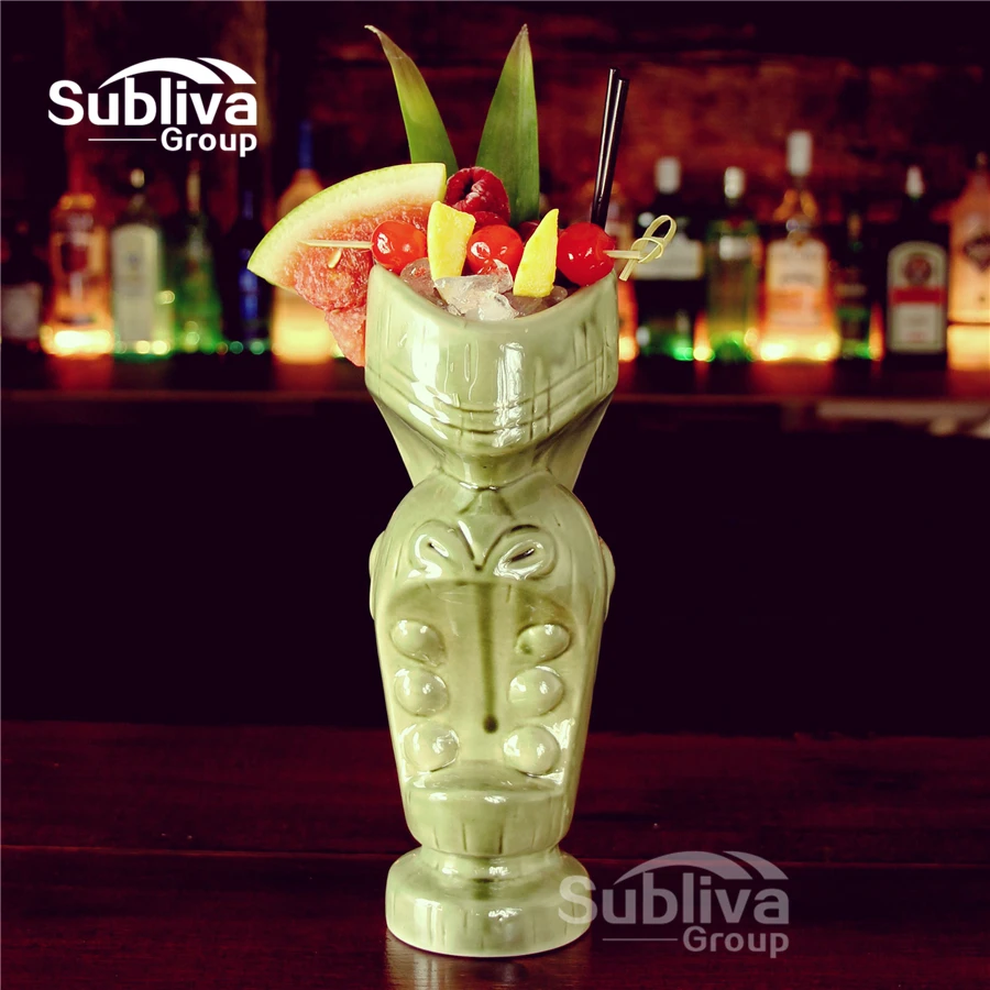 650ml Wholesale ceramic tiki mug tiki bar custom tiki mug
