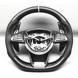 AUTO RACING CAR STEERING WHEEL CARBON FIBER  FOR Mercedes-Benz AMG  C43 C63 CLA45 C63S A45 STEERING WHEEL 2015-2018