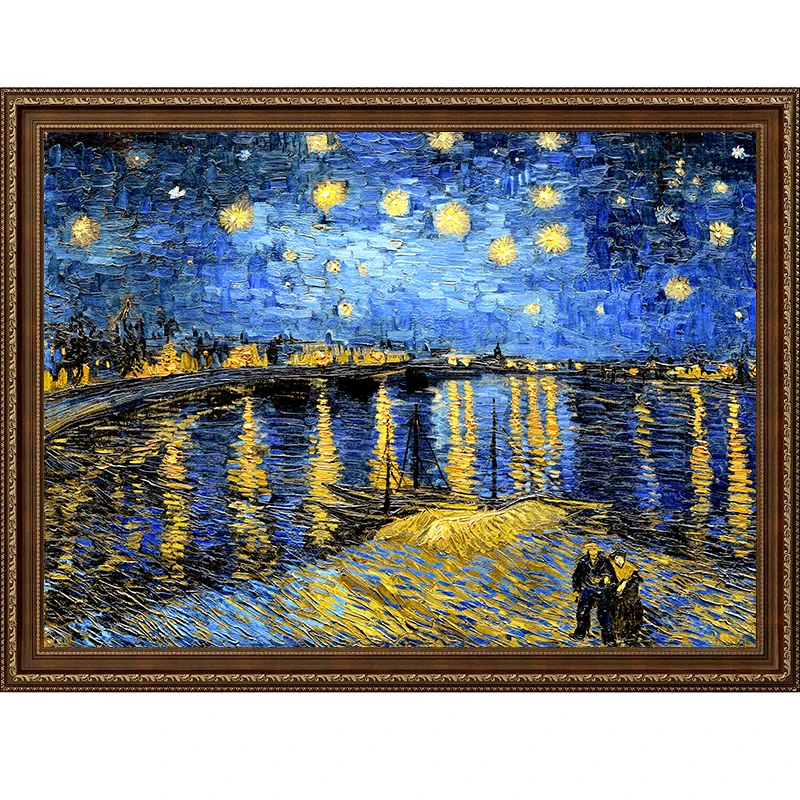vincent van gogh the starry night landscape famous oil canvas painting reproduction from china scenery picture frame living room