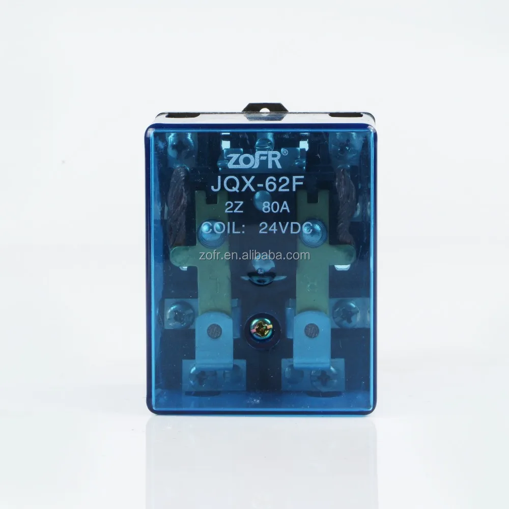 Blue color DPDT JQX-62F 2Z 80A power switch relay