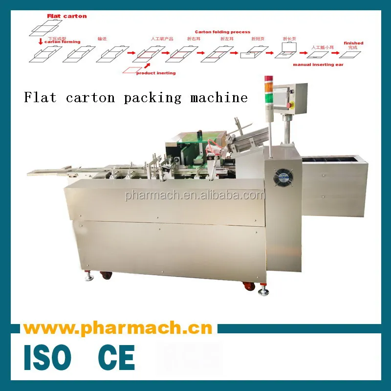 Price of Fully automatic type Condom chew gum Flat carton box packing machine