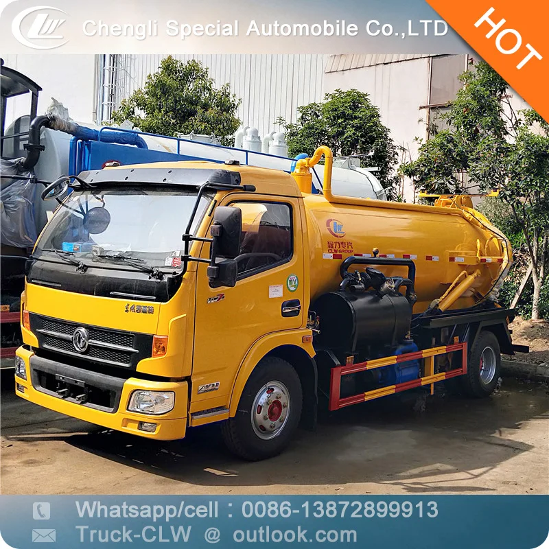 small 4 ton dongfeng vacuum sewage truck for sale