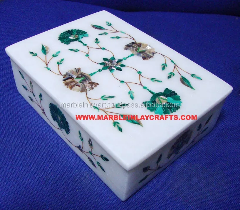 Marble Inlay Decorative Box, Marble Inlay Jewellery Boxes