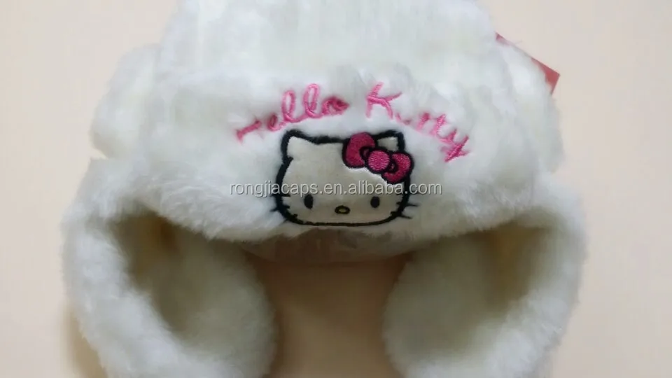 0917039 Высококачественная зимняя вязаная шапка с логотипом hello kitty для детей, шапки