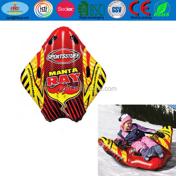 Winter Snow Ski Fun Heavy Duty PVC Inflatable Wing Sledge Manta Ray Snow Tube Sledge