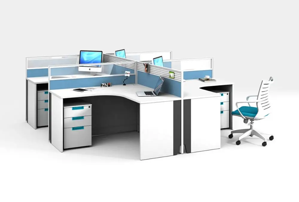Manager cubicle workstation 4 people office partition material workstation