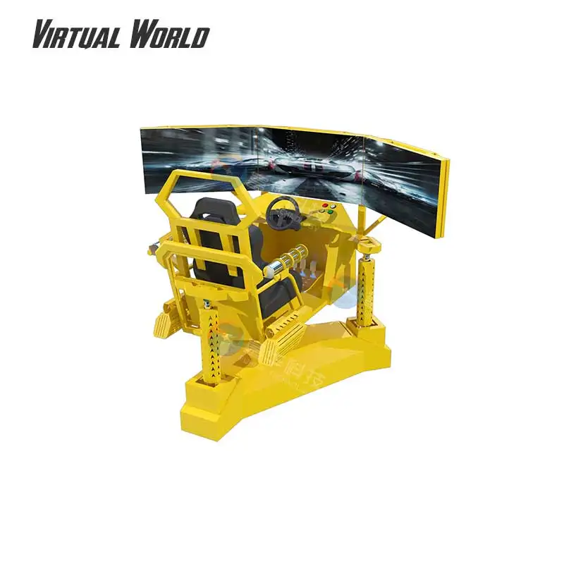 Amusement  Park Arcade Driving Game Machine  3 Dof Electric Motion Platform  3 Screen Racing Car Simulator