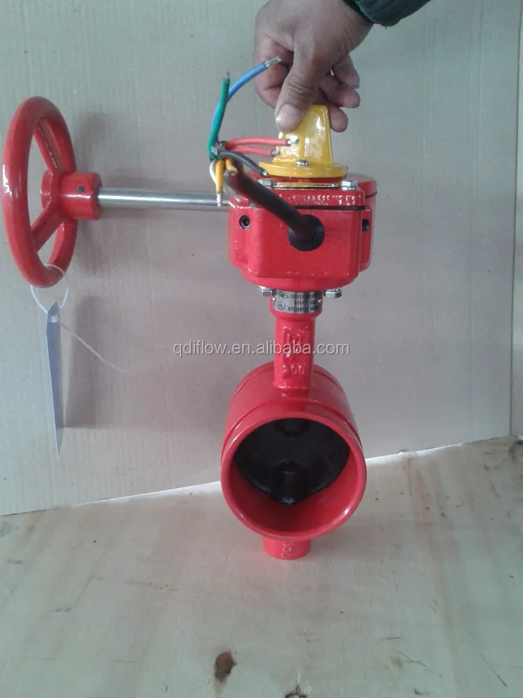 Fm 4 Inch Approved Grooved Type Butterfly Valves,300PSI