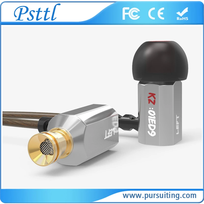 KZ ED9 Super Bowl Tuning Nozzles T Shaped Driver Monitoring In Ear headset HiFi Earphone With Microphone