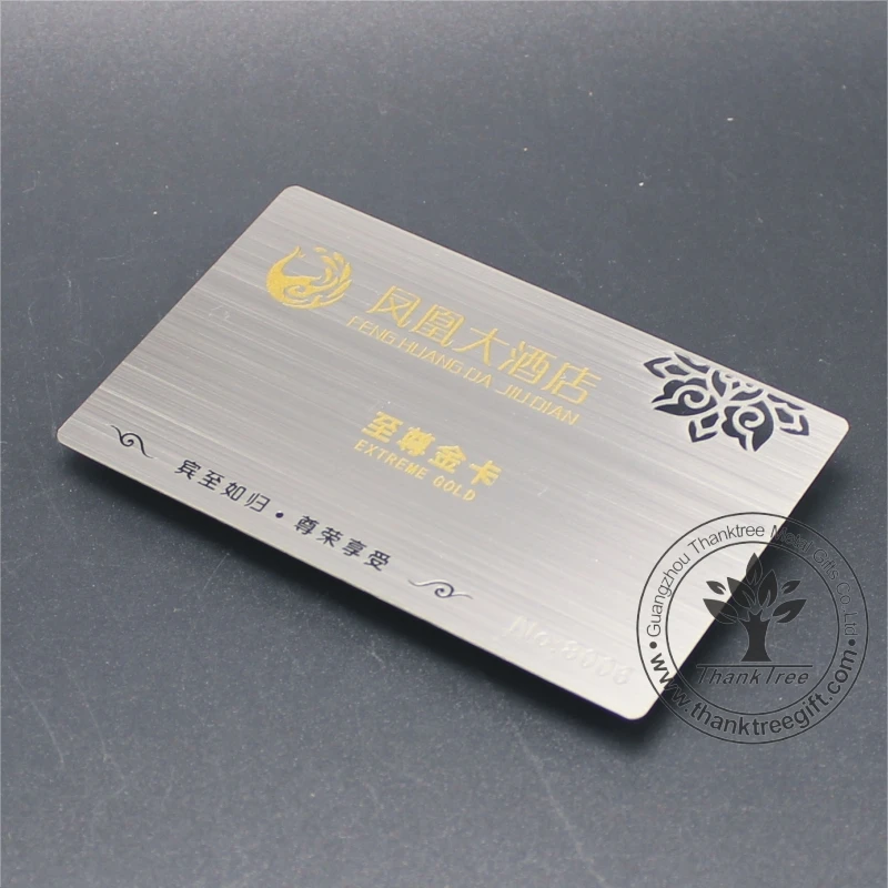 
metal craft China manufacture brushed silver plated metal business card 