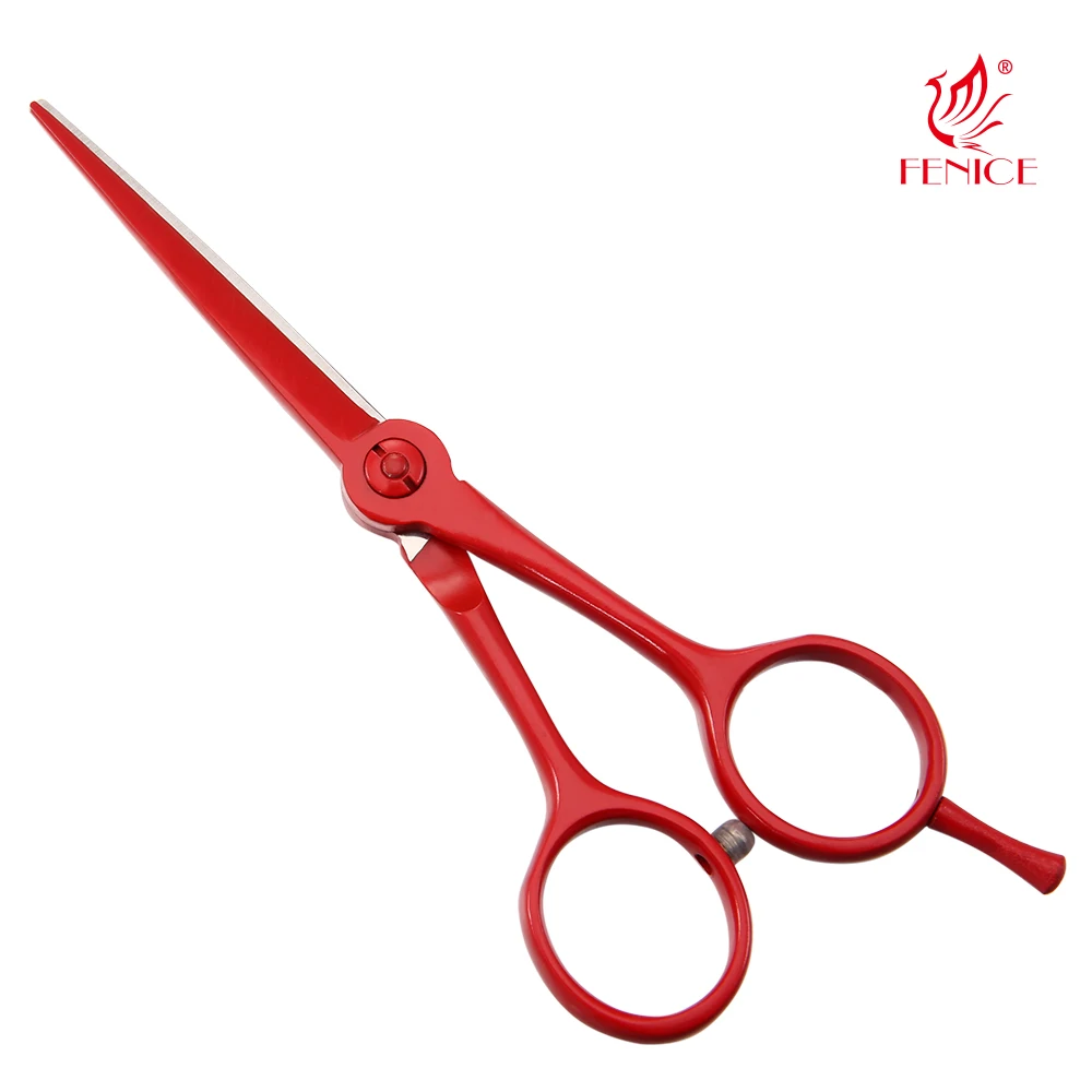 Fenice Red Plating Titanium 5.5' 6inch Hair Cutting Shear Professional Hairdressing Scissors