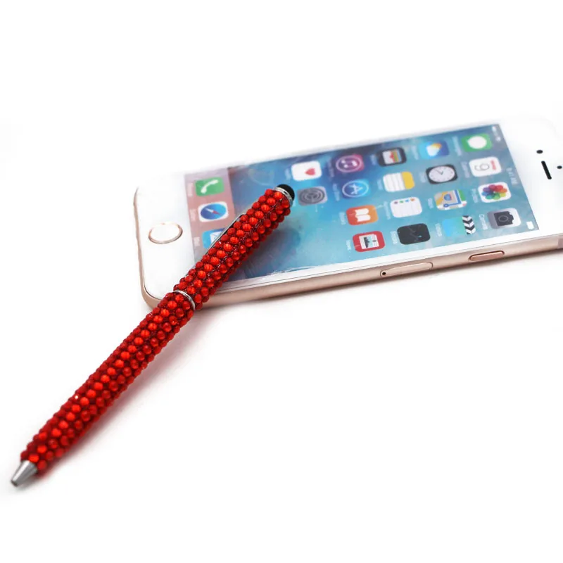 Fashion metal luxury jewelled diamond gemstone stylus ball pen with crystal and rhinestone