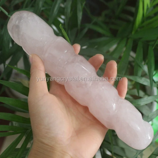 Natural spiral rose quartz crystal dildo massage stick wand points for beauty care scraper board