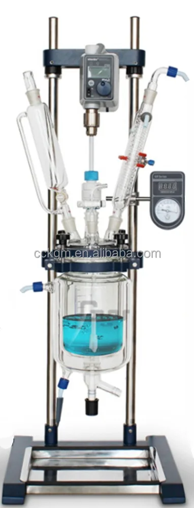 1L / 2L / 3L / 5L / 10L / 20L / 50L / 100L pyrex стекло цилиндрический стеклянный реактор