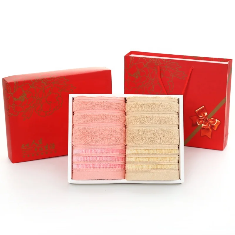 
wholesale OEM anti-pilling 100 cotton boxed bath towels gift sets pakistan cheap adult use 2pk party wedding favors 